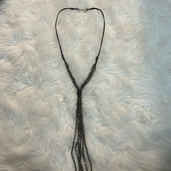 Chicos Gold/Brown Tassle Necklace - Picture 1 of 7